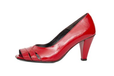 Beyaz arka plan kırmızı kız ayakkabı