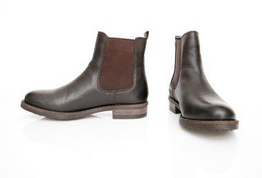 kahverengi çizme Deri beyaz arka planda