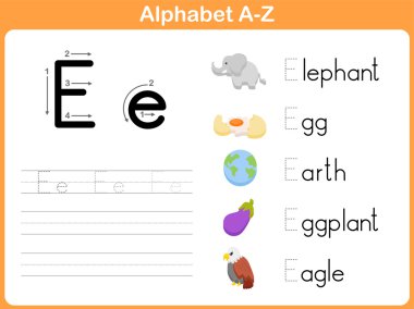 Alfabe izleme çalışma: Yazma A-Z