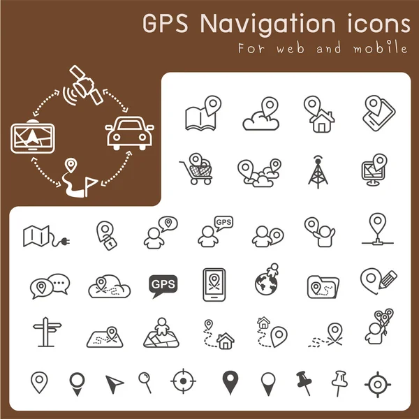 Conjunto de ícones para navegação — Vetor de Stock