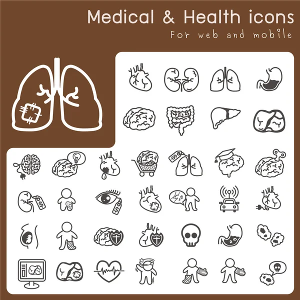 Set of icons for health and medical — Stock Vector