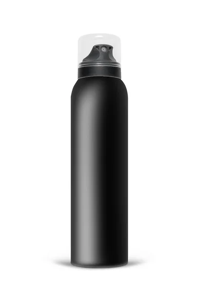 Spray de alumínio em branco preto pode isolado — Fotografia de Stock