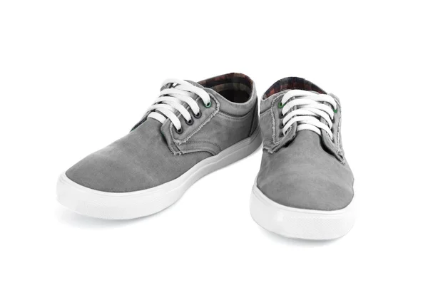 Sapatos masculinos de pano de cor cinza — Fotografia de Stock