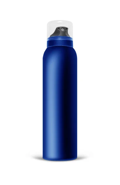 Spray de alumínio em branco azul pode isolado — Fotografia de Stock