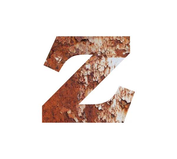 Alfabeto de metal enferrujado velho, texto Z — Fotografia de Stock