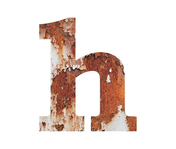 Παλιό σκουριασμένο μέταλλο αλφάβητο, κείμενο h — Φωτογραφία Αρχείου