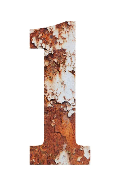 Старый ржавый металлический алфавит, текст I — стоковое фото