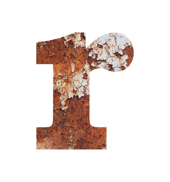 Старый ржавый металлический алфавит, текст r — стоковое фото
