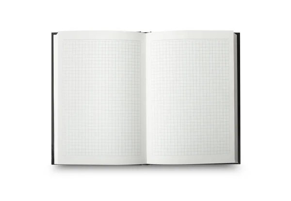 Cuaderno Abierto Vacío Primer Plano Sobre Fondo Blanco Diario Vista —  Fotos de Stock