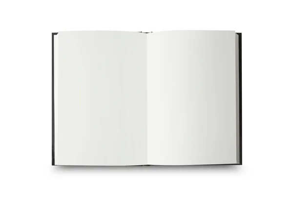 Cuaderno Abierto Vacío Primer Plano Sobre Fondo Blanco Diario Vista —  Fotos de Stock