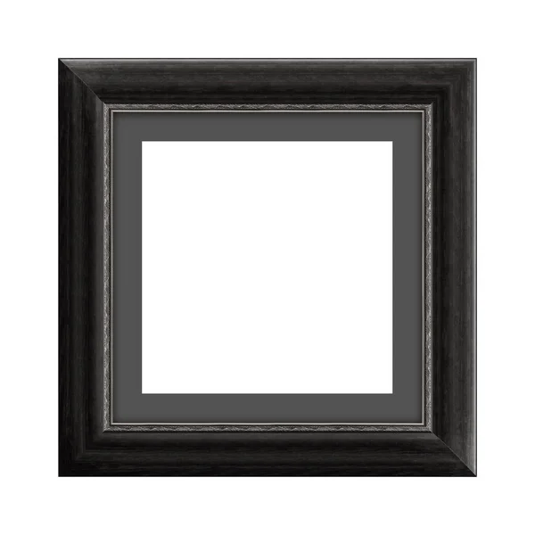 Schwarzer Holzrahmen Für Bild Oder Foto Rahmen Für Spiegel Isoliert — Stockfoto