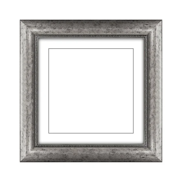 Grey Color Wooden Frame Picture Photo Frame Mirror Isolated White — Stock Photo, Image