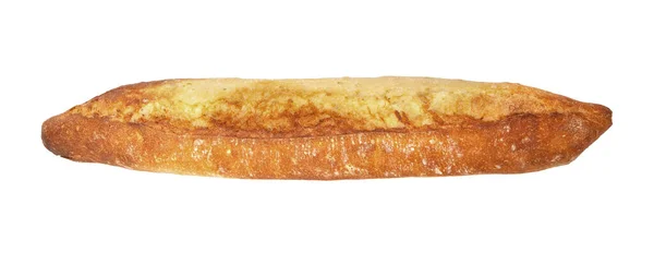 Baguette Pain Vers Gebakken Stokbrood Geïsoleerd Witte Achtergrond Bovenaanzicht Met — Stockfoto