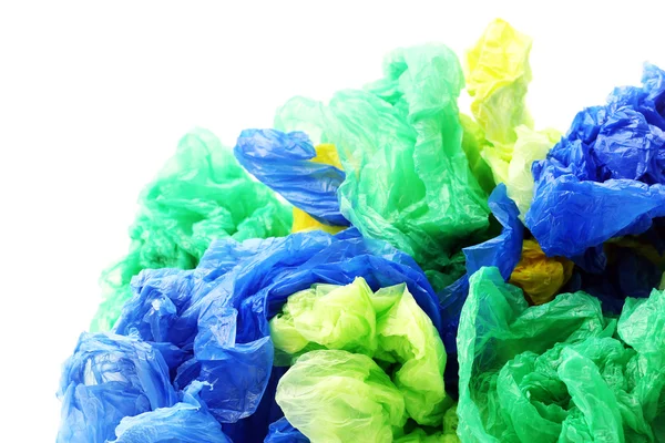 Plastic garbage bags on a white background — Stock Photo, Image