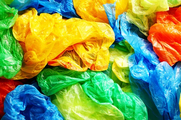 A lot of colorful plastic bags — Stock Photo, Image