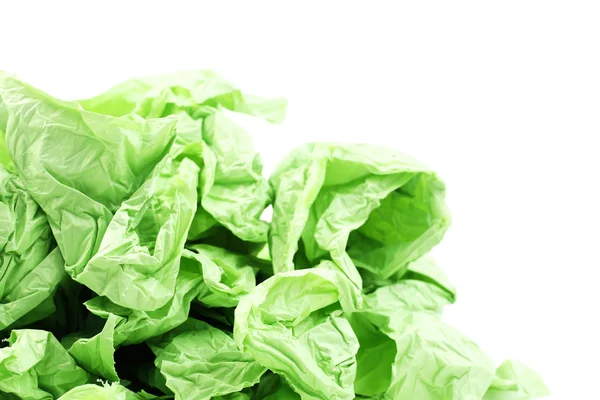 Groene plastic vuilniszakken op een witte achtergrond — Stockfoto