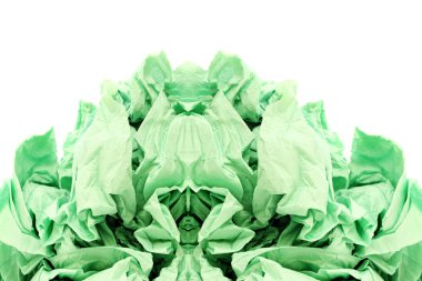 Yeşil Beyaz tuvalet kağıdına buruşuk