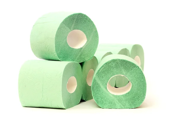 Rolls of a toilet paper on a white background — Stock Photo, Image