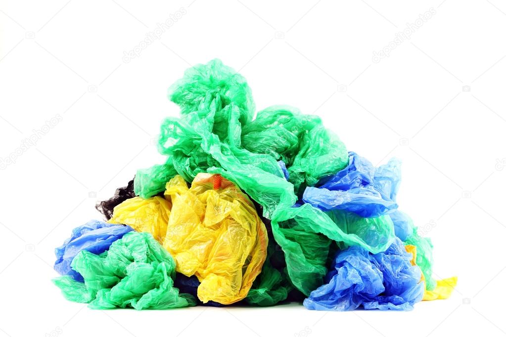 Plastic bags isolated on a white background