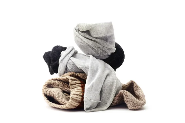 Bir sürü beyaz bir arka plan üzerinde izole kullanılan çorap