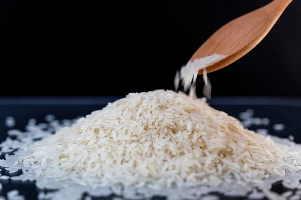 쌀알을 클로즈업 합니다 Basmati Rice Food Background Healthy Food Product — 스톡 사진