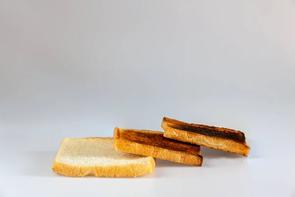 Toast Elszigetelt Fehér Alapon — Stock Fotó