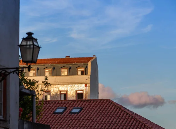 Arquitetura Típica Portuguesa Edifícios Coloridos Centro Histórico Lisboa — Fotografia de Stock