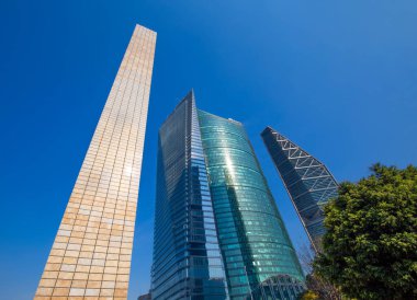 Mexico City, Meksika-18 Ağustos 2019: Mexico City Finans Merkezi ve Paseo De Reforma 'ya yakın iş bölgesi