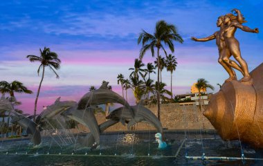 Meşhur Mazatlan deniz gezisi, El Malecon, okyanus gözcüleri ve manzaralı manzaralı