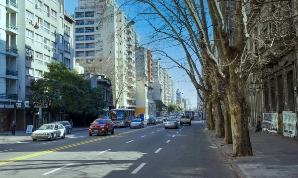 City streets in Montevideo downtown and historic center — Stock Photo, Image