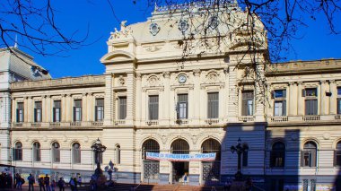 Montevideo 'daki şehir sokakları ve tarihi merkez