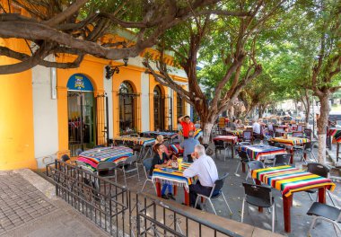 Mazatlan Eski Şehir Merkezi. Tarihi şehir merkezinde. Okyanus kıyısında ve El Malecon 'da.