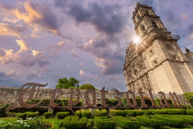 Mexico, Tepotzotlan central plaza and Francisco Javier Church in historic city center