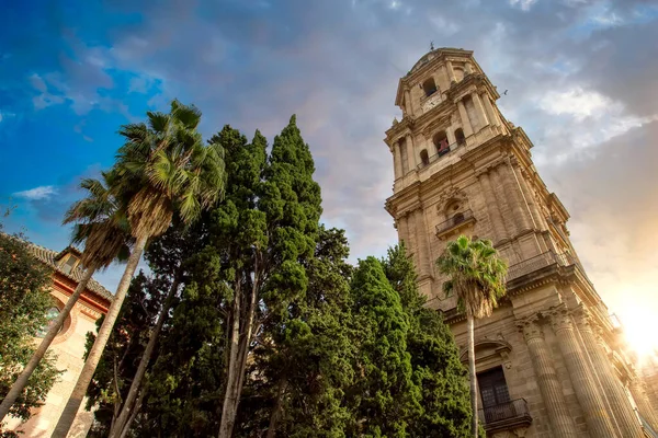 Scenic Catholic Central Cathedral of Malaga Catedral de Encarnacion , Andalusia, Spain — Fotografia de Stock