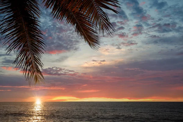 Híres Puerto Vallarta naplementék a tengeri sétányon, El Malecon, óceánra néző, strandok, festői tájak szállodák és városi kilátást — Stock Fotó