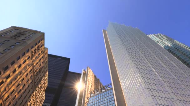 景致多伦多金融区天际线与日落时分的现代建筑 — 图库视频影像