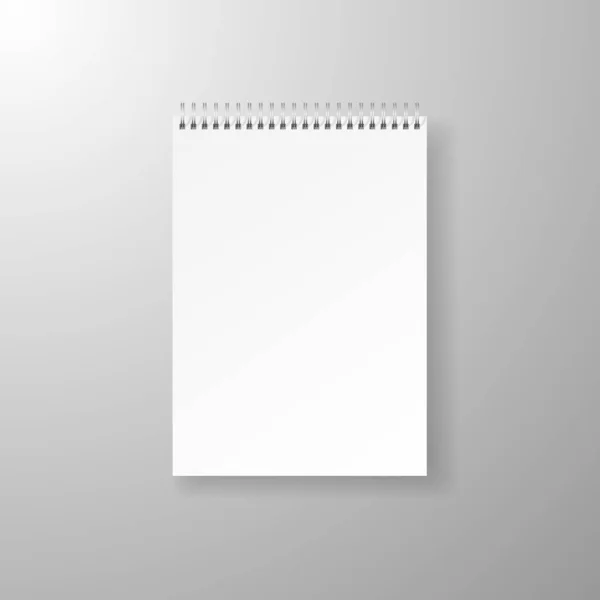 Maqueta Cuaderno Con Cubierta Vacía Hoja Abierta Para Branding Hoja — Vector de stock
