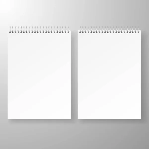Mockup Notebook Con Copertina Vuota Foglio Aperto Branding Foglio Vuoto — Vettoriale Stock