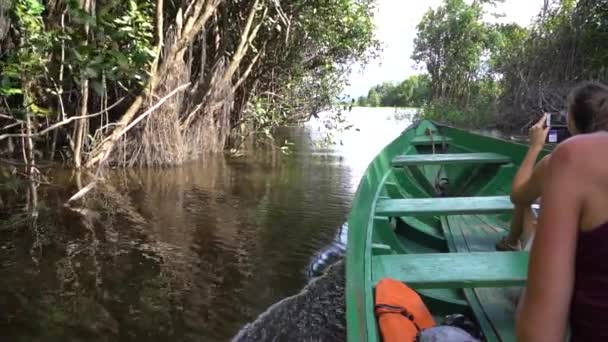 Urbane Expedition durch Amazonas und Amazonas Dschungel, Brasilien. Zeitlupe — Stockvideo