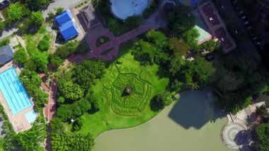 Bangkok, Tayland. Metropolis 'in ortasındaki Yeşil Vaha' nın Hava Görüntüsü