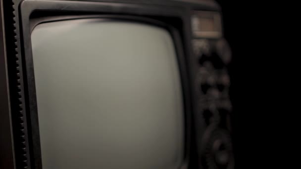 Receptor de TV e Rádio Vintage, Close Up VHF UHF e Frequência FM, Dispositivo da década de 1980 — Vídeo de Stock