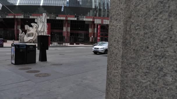 Downtown Chicago During Covid-19 Lockdown, Light Traffic, Fermeture du centre commercial — Video