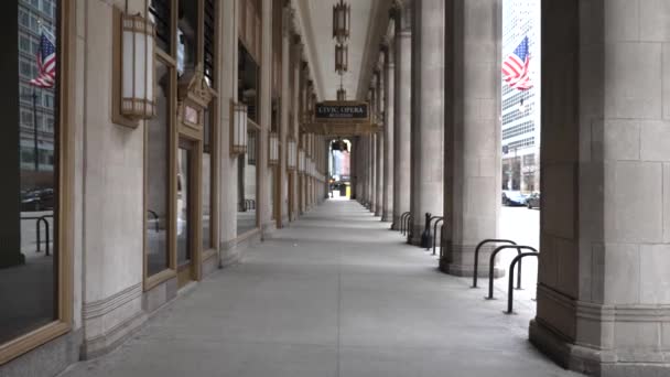 Civic Opera Building Walkway and Entrance Sign, Chicago, USA — Stock Video