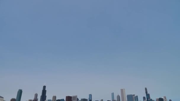 Chicago Illinois, rallentatore del gabbiano fatturato ad anello e passeggiata in famiglia sul lungomare — Video Stock