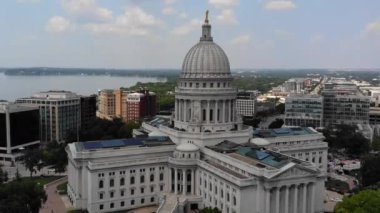 Madison USA 'daki Wisconsin Eyalet Hükümet Binası' nda Hava Görüntüsü