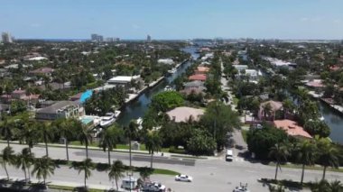 Fort Lauderdale Kanalları Las Olas Bulvarı, Drone Hava Manzarası, Lüks Konaklar