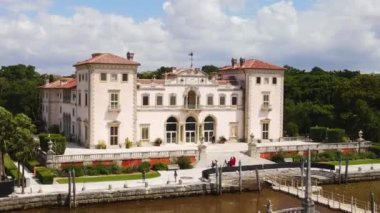 Air View, Villa Vizcaya Müzesi ve Waterfront, Miami, Florida ABD 'deki Bahçeler