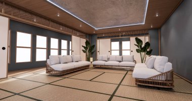 Tone Dark Ryokan iç mekan, oda geleneksel bir Japon stilidir ve 3D görüntülemeyi bulmak zordur.