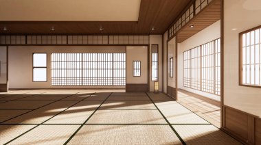 Oda, Japon tarzının geniş tasarımı ve doğal tonlarda ışık barındırıyor. 3B görüntüleme