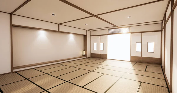 Quarto Vazio Interior Estilo Japão Renderização — Fotografia de Stock